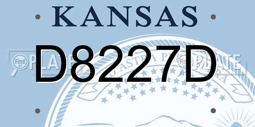 D8227D Kansas License Plate
