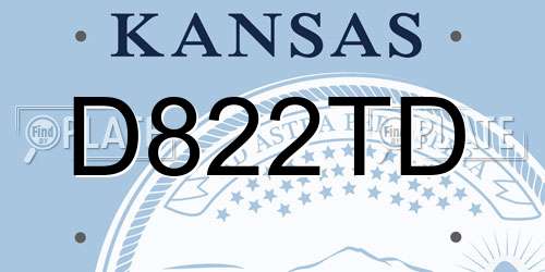 D822TD Kansas License Plate