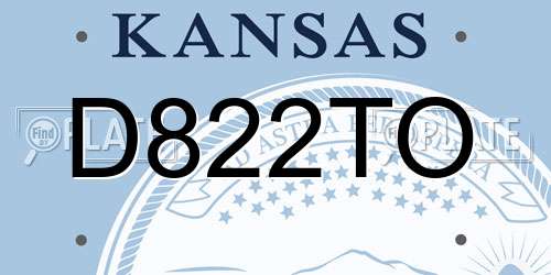 D822TO Kansas License Plate