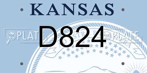 D824 Kansas License Plate