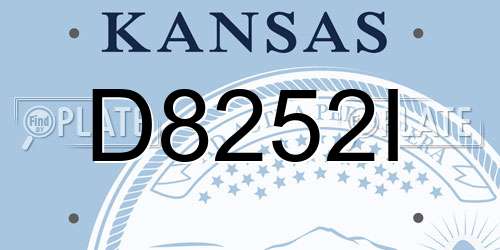 D8252I Kansas License Plate