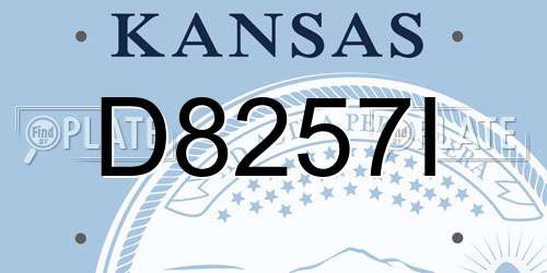 D8257I Kansas License Plate