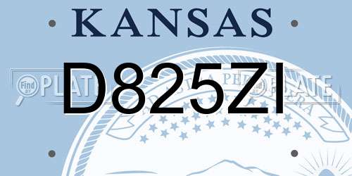 D825ZI Kansas License Plate