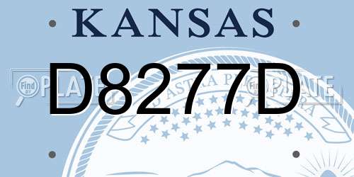 D8277D Kansas License Plate