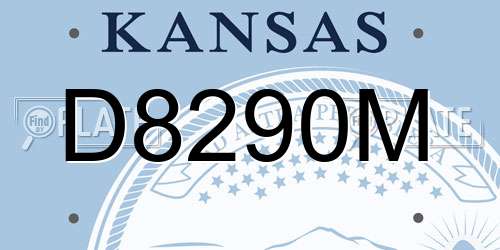 D8290M Kansas License Plate