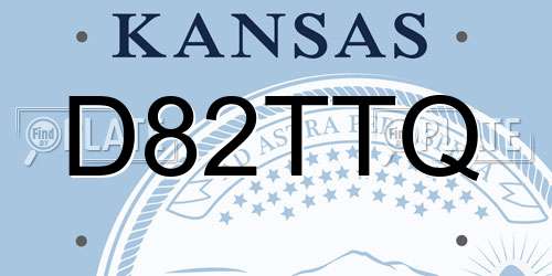 D82TTQ Kansas License Plate