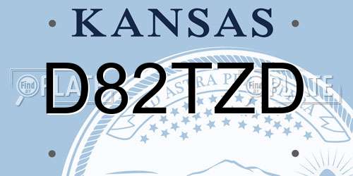D82TZD Kansas License Plate