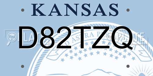 D82TZQ Kansas License Plate