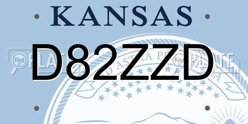 D82ZZD Kansas License Plate