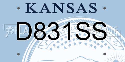 D831SS Kansas License Plate