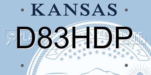 D83HDP Kansas License Plate