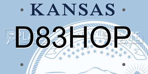D83HOP Kansas License Plate