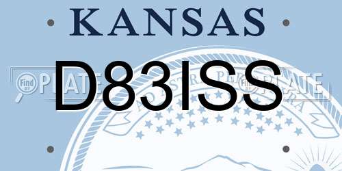 D83ISS Kansas License Plate