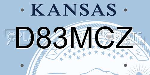D83MCZ Kansas License Plate