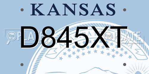 D845XT Kansas License Plate