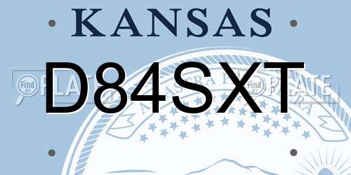 D84SXT Kansas License Plate