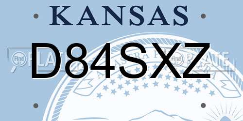 D84SXZ Kansas License Plate