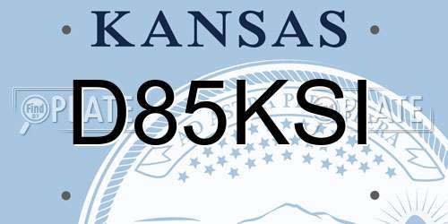 D85KSI Kansas License Plate