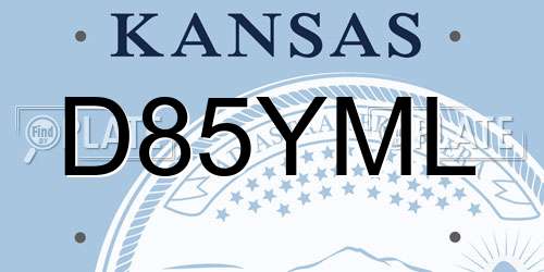 D85YML Kansas License Plate
