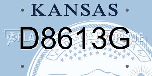 D8613G Kansas License Plate
