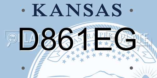 D861EG Kansas License Plate