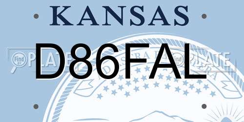 D86FAL Kansas License Plate
