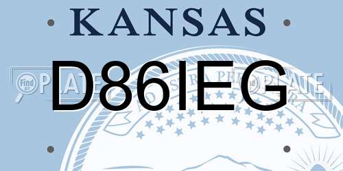 D86IEG Kansas License Plate