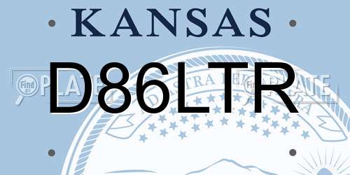 D86LTR Kansas License Plate