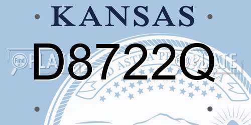 D8722Q Kansas License Plate