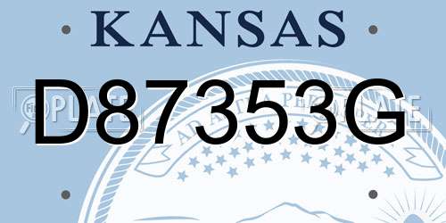 D87353G Kansas License Plate