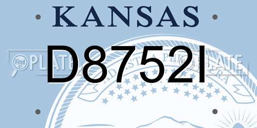 D8752I Kansas License Plate