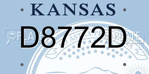 D8772D Kansas License Plate