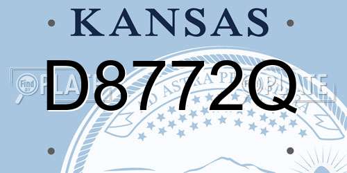D8772Q Kansas License Plate