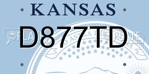 D877TD Kansas License Plate