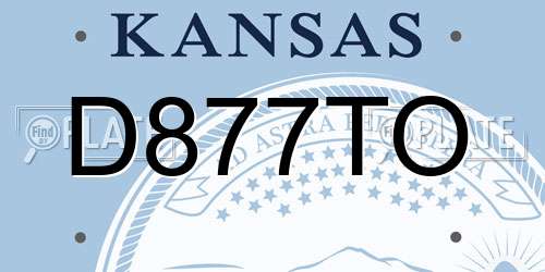 D877TO Kansas License Plate