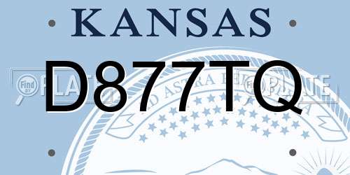 D877TQ Kansas License Plate