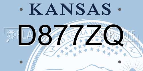 D877ZQ Kansas License Plate