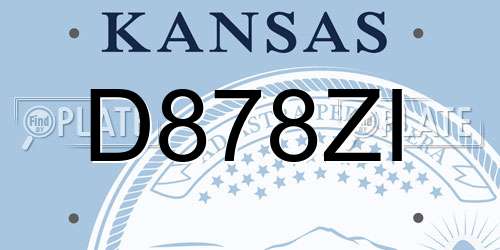 D878ZI Kansas License Plate
