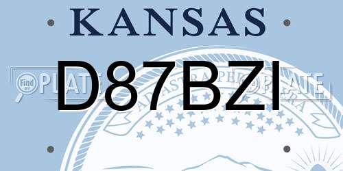 D87BZI Kansas License Plate