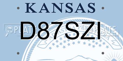 D87SZI Kansas License Plate