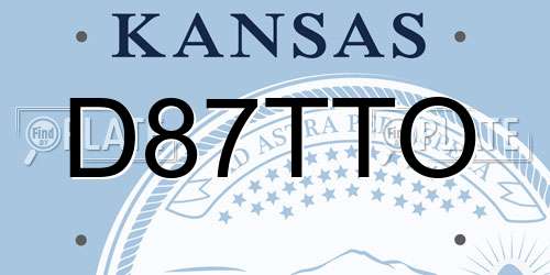 D87TTO Kansas License Plate