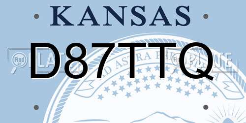 D87TTQ Kansas License Plate