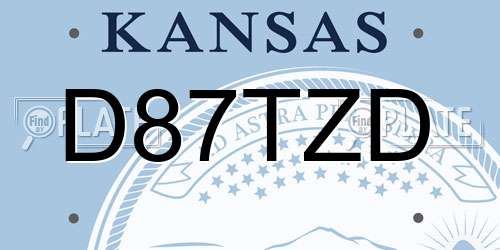 D87TZD Kansas License Plate