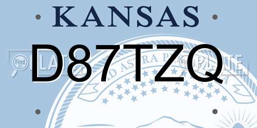 D87TZQ Kansas License Plate