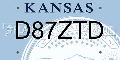 D87ZTD Kansas License Plate
