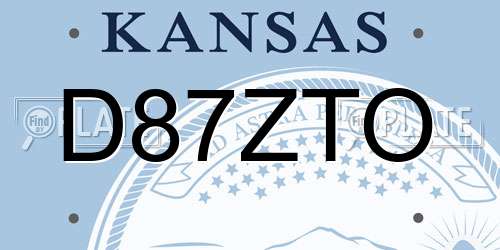 D87ZTO Kansas License Plate