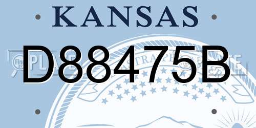 D88475B Kansas License Plate