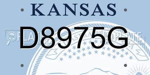 D8975G Kansas License Plate