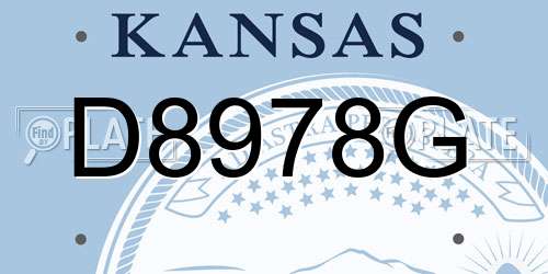 D8978G Kansas License Plate