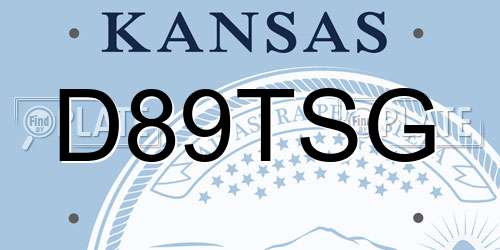D89TSG Kansas License Plate